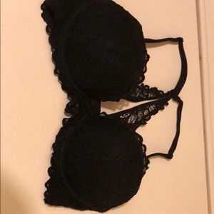 PINK brand black lace bralette.